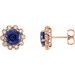 Round 4-Prong Halo-Style Earrings