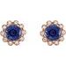 Round 4-Prong Halo-Style Earrings