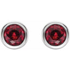 Round Bezel-Set Birthstone Stud Earrings