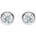 Round Bezel-Set Birthstone Stud Earrings