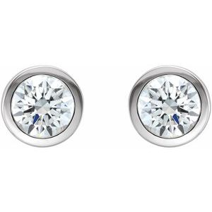 Round Bezel-Set Birthstone Stud Earrings