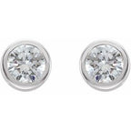 Round Bezel-Set Birthstone Stud Earrings