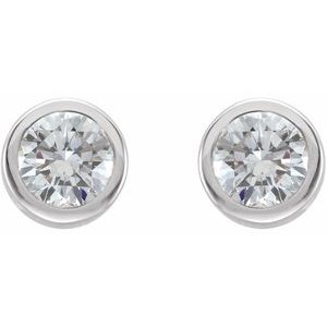 Round Bezel-Set Birthstone Stud Earrings