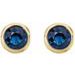 Round Bezel-Set Birthstone Stud Earrings