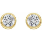 Round Bezel-Set Birthstone Stud Earrings