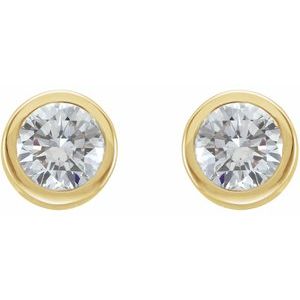 Round Bezel-Set Birthstone Stud Earrings