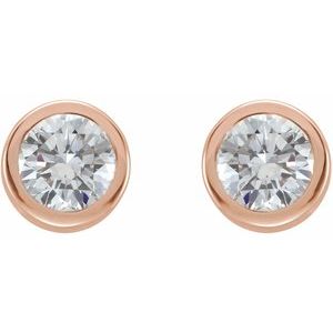 Round Bezel-Set Birthstone Stud Earrings