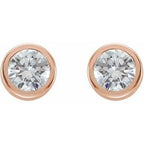 Round Bezel-Set Birthstone Stud Earrings