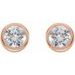Round Bezel-Set Birthstone Stud Earrings