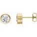 Round Bezel-Set Birthstone Stud Earrings