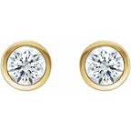Round Bezel-Set Birthstone Stud Earrings