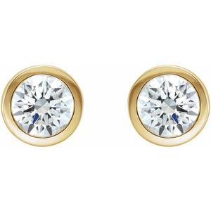 Round Bezel-Set Birthstone Stud Earrings