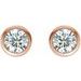 Round Bezel-Set Birthstone Stud Earrings