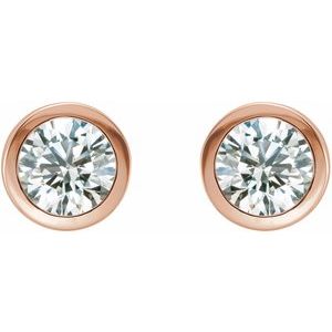 Round Bezel-Set Birthstone Stud Earrings