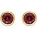 Round Bezel-Set Birthstone Stud Earrings