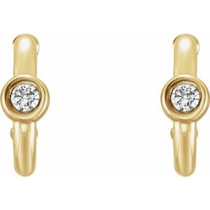 Bezel-Set Huggie Earrings