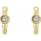 Bezel-Set Huggie Earrings