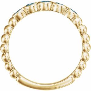 Beaded Bezel-Set Ring