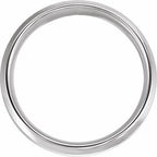Beveled-Edge Inlay Comfort-Fit Flat Band