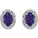 Oval 4-Prong Halo-Style Earrings