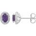 Oval 4-Prong Halo-Style Earrings