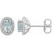 Oval 4-Prong Halo-Style Earrings
