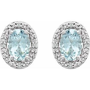 Oval 4-Prong Halo-Style Earrings