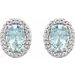 Oval 4-Prong Halo-Style Earrings