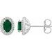 Oval 4-Prong Halo-Style Earrings