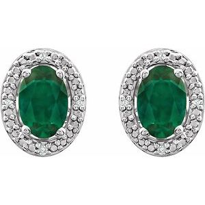 Oval 4-Prong Halo-Style Earrings