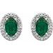 Oval 4-Prong Halo-Style Earrings