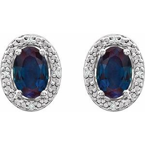Oval 4-Prong Halo-Style Earrings