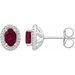 Oval 4-Prong Halo-Style Earrings