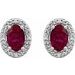 Oval 4-Prong Halo-Style Earrings