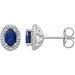 Oval 4-Prong Halo-Style Earrings