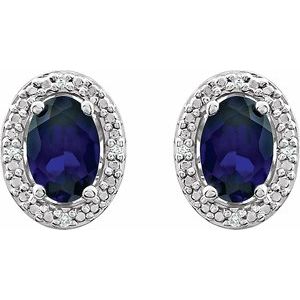 Oval 4-Prong Halo-Style Earrings