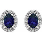 Oval 4-Prong Halo-Style Earrings