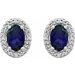 Oval 4-Prong Halo-Style Earrings