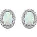 Oval 4-Prong Halo-Style Earrings