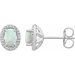 Oval 4-Prong Halo-Style Earrings