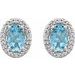 Oval 4-Prong Halo-Style Earrings