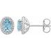 Oval 4-Prong Halo-Style Earrings