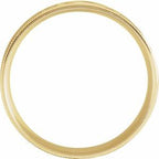 Milgrain Edge Geometric Faceted Comfort-Fit Flat Band