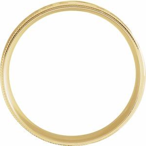 Milgrain Edge Geometric Faceted Comfort-Fit Flat Band