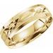 Milgrain Edge Geometric Faceted Comfort-Fit Flat Band