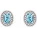 Oval 4-Prong Halo-Style Earrings
