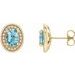 Oval 4-Prong Halo-Style Earrings