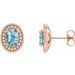 Oval 4-Prong Halo-Style Earrings