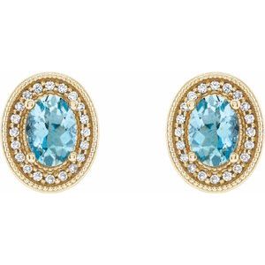Oval 4-Prong Halo-Style Earrings