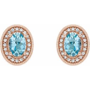 Oval 4-Prong Halo-Style Earrings